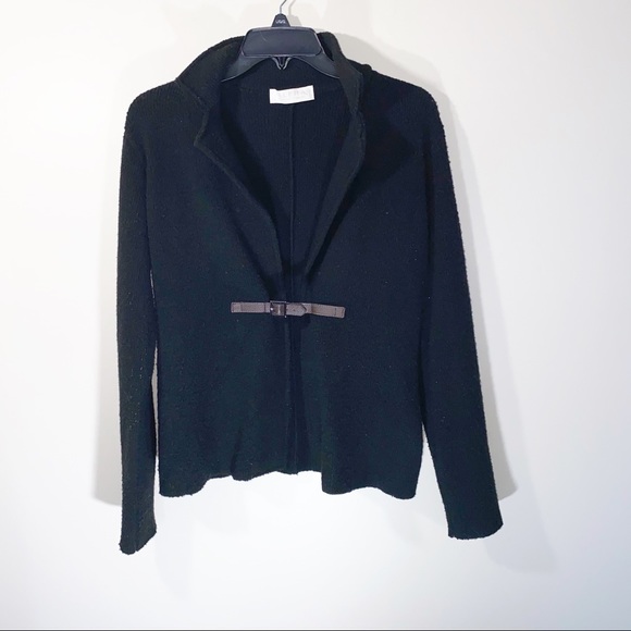 Alpha Massimo Rebecchi women’s Black Wool Blend Cardigan sweater  size 42 - Picture 1 of 6